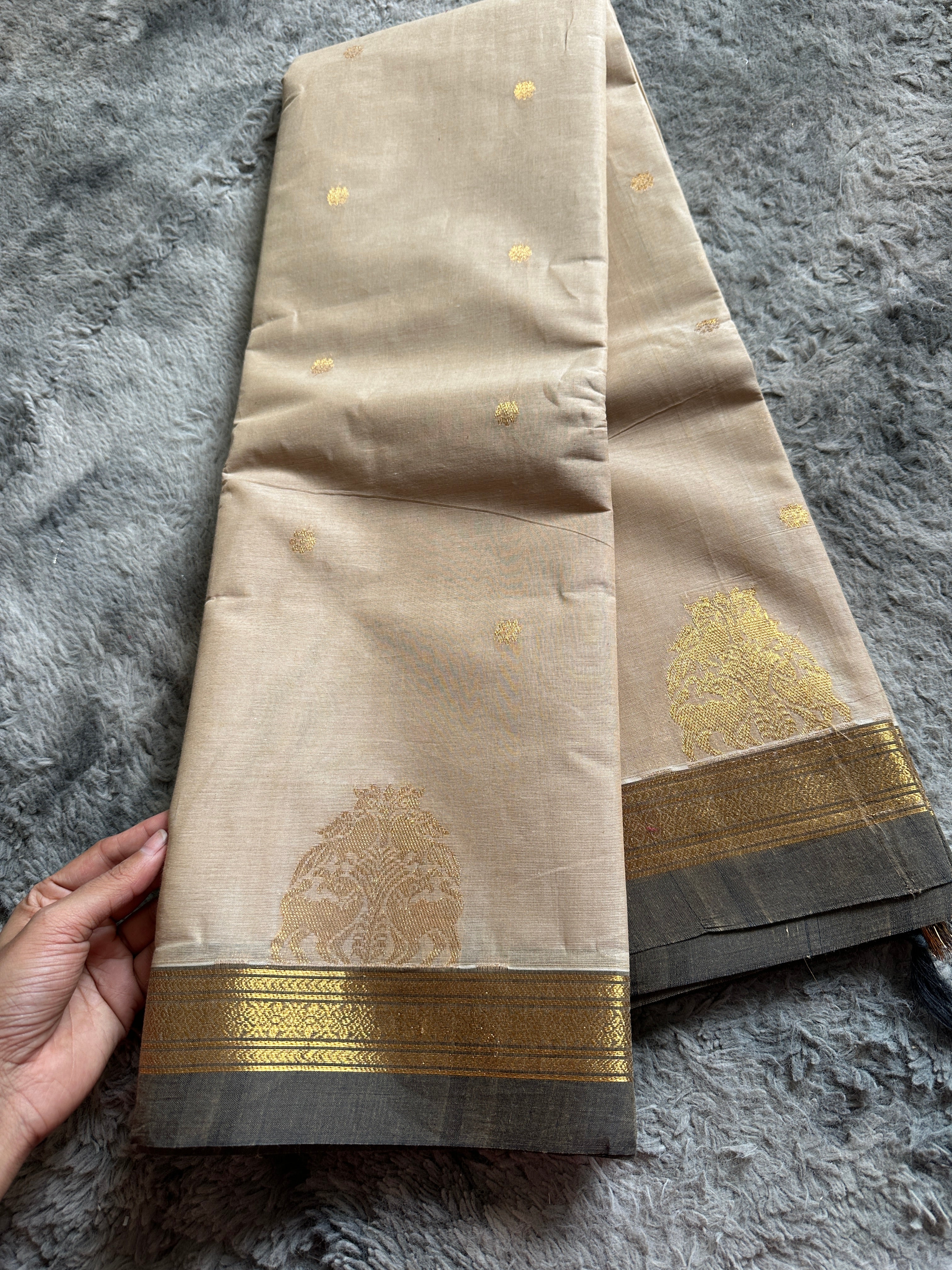 Premium Kanchi Cotton - Offwhite