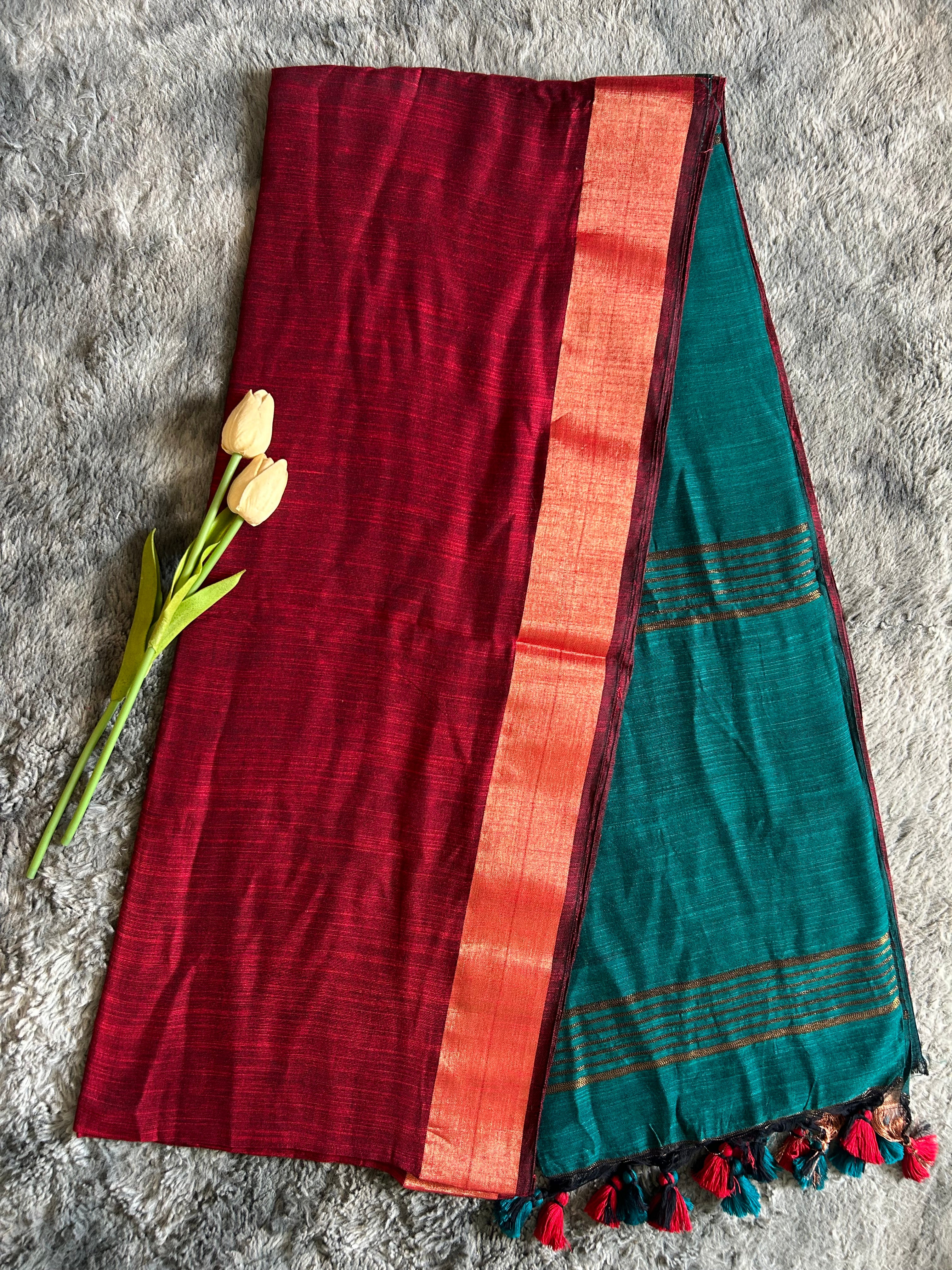 Khadi Cotton - Red Green