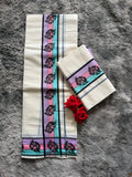 Set Mundu - Lavender Pink Blue