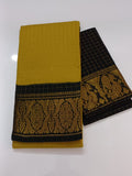 Yellow and Black Small check Sungudi