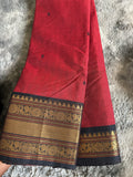 Kanchi cotton - Red Black Buta