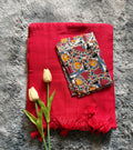 Khadi Cotton Red with Kalamkari Blouse