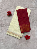 Sungudi White small check with Red BP