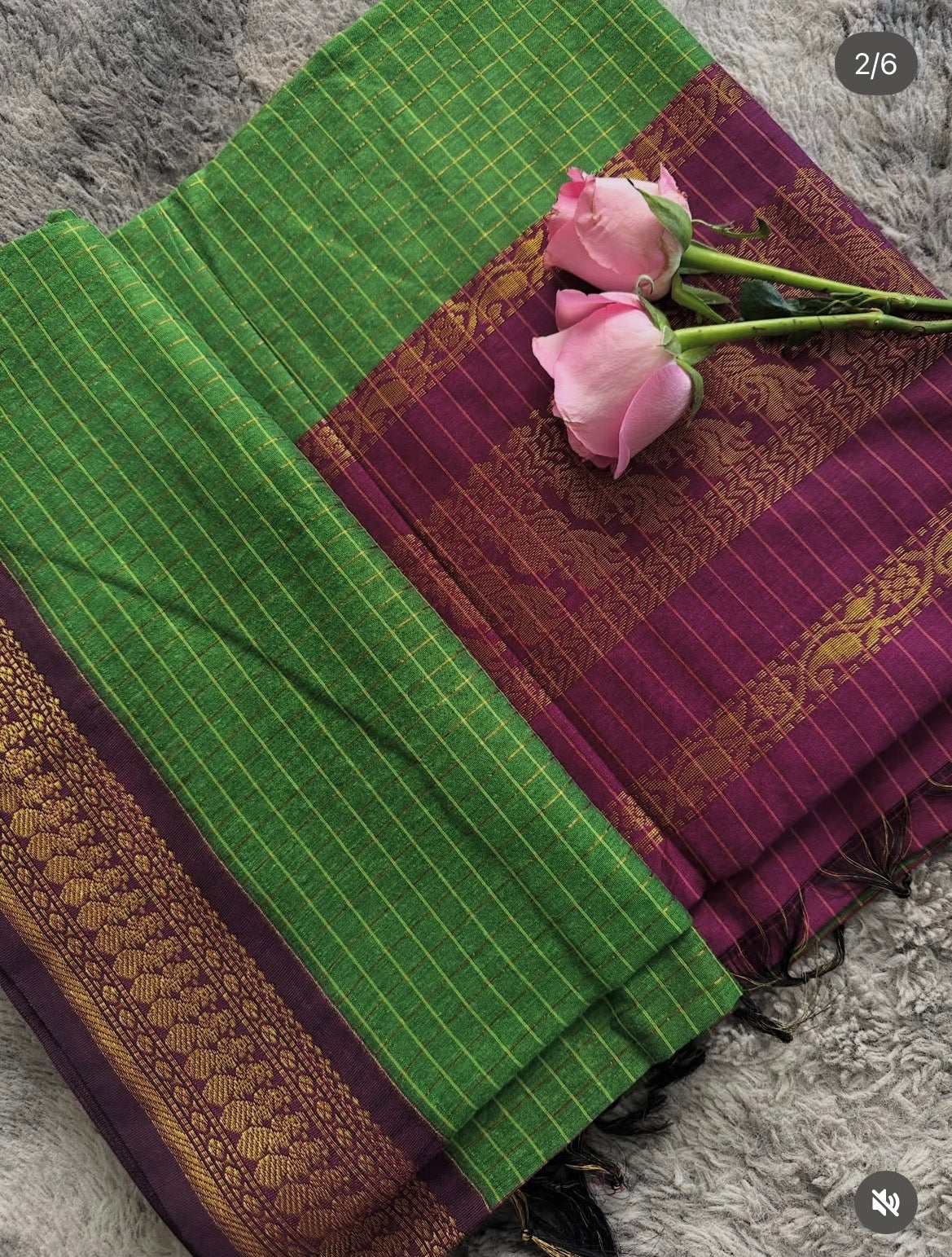 Kalyani Vibrant Green Purple