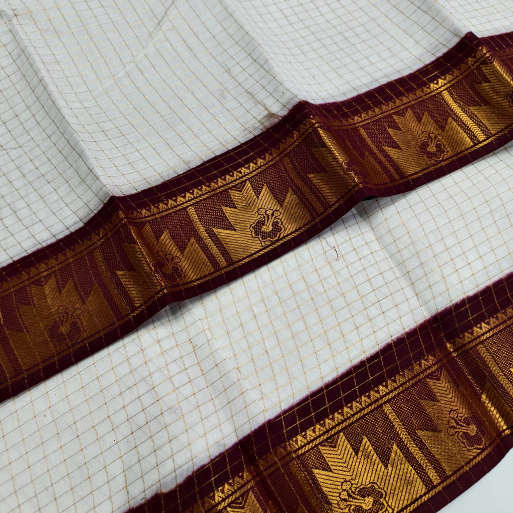 White Brown Checks