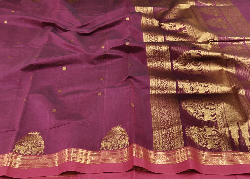 Premium Kanchi Cotton- Wine