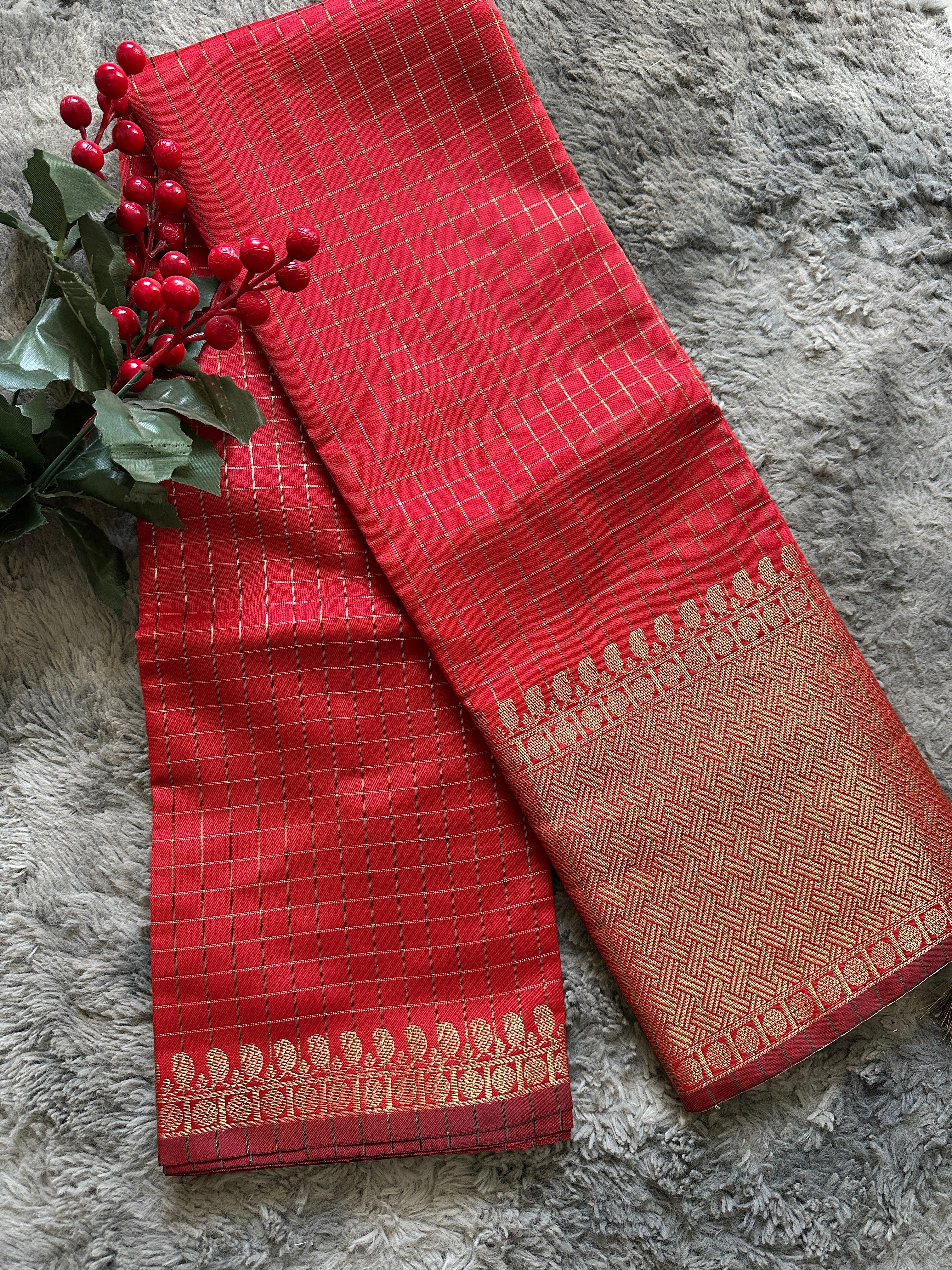 Semi Silk Red Check