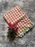 Mulcotton Checks Green Pink white