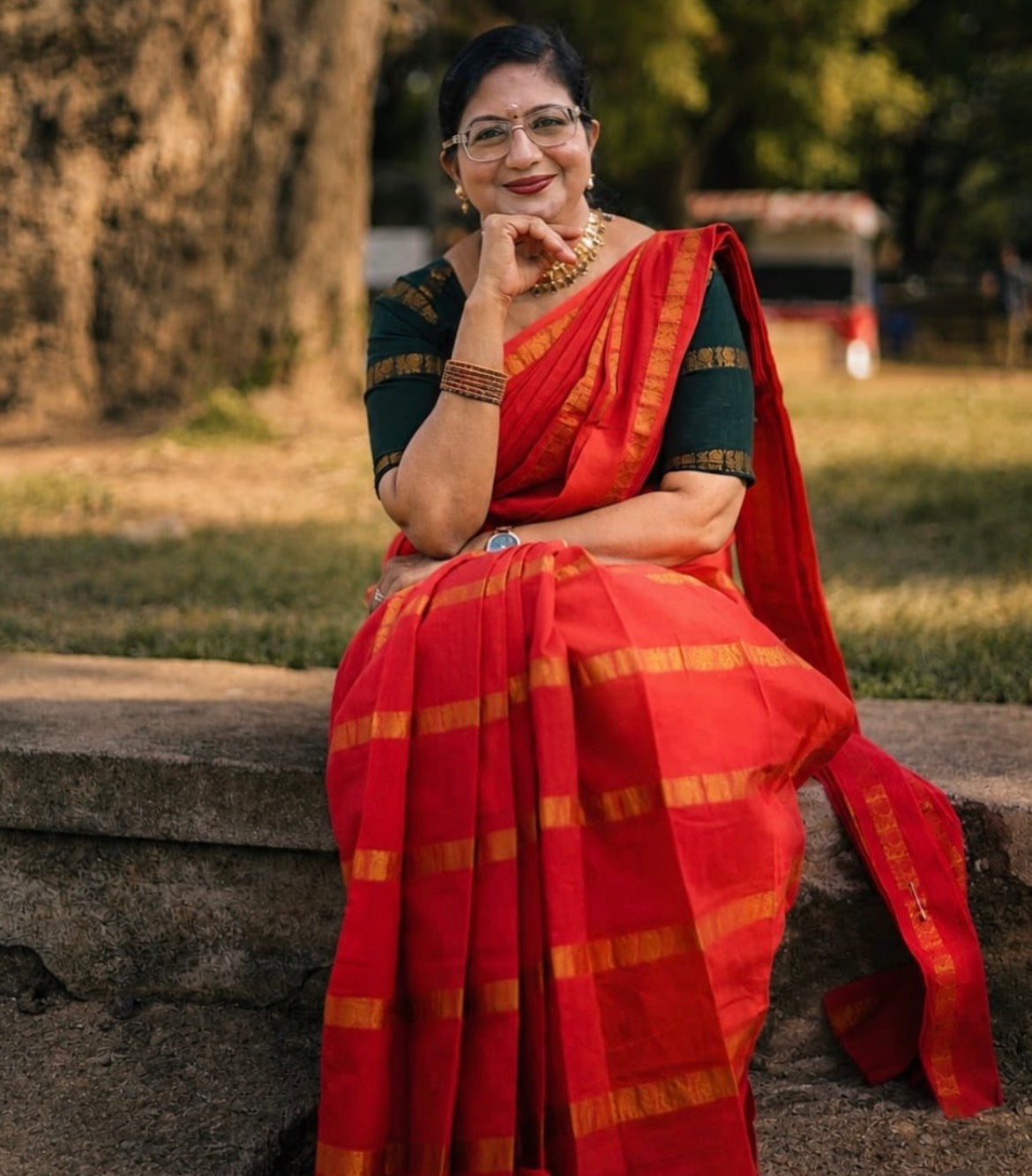Sungudi Red Mayil Velthari