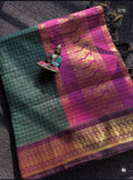Kalyani Bottle Green Magenta