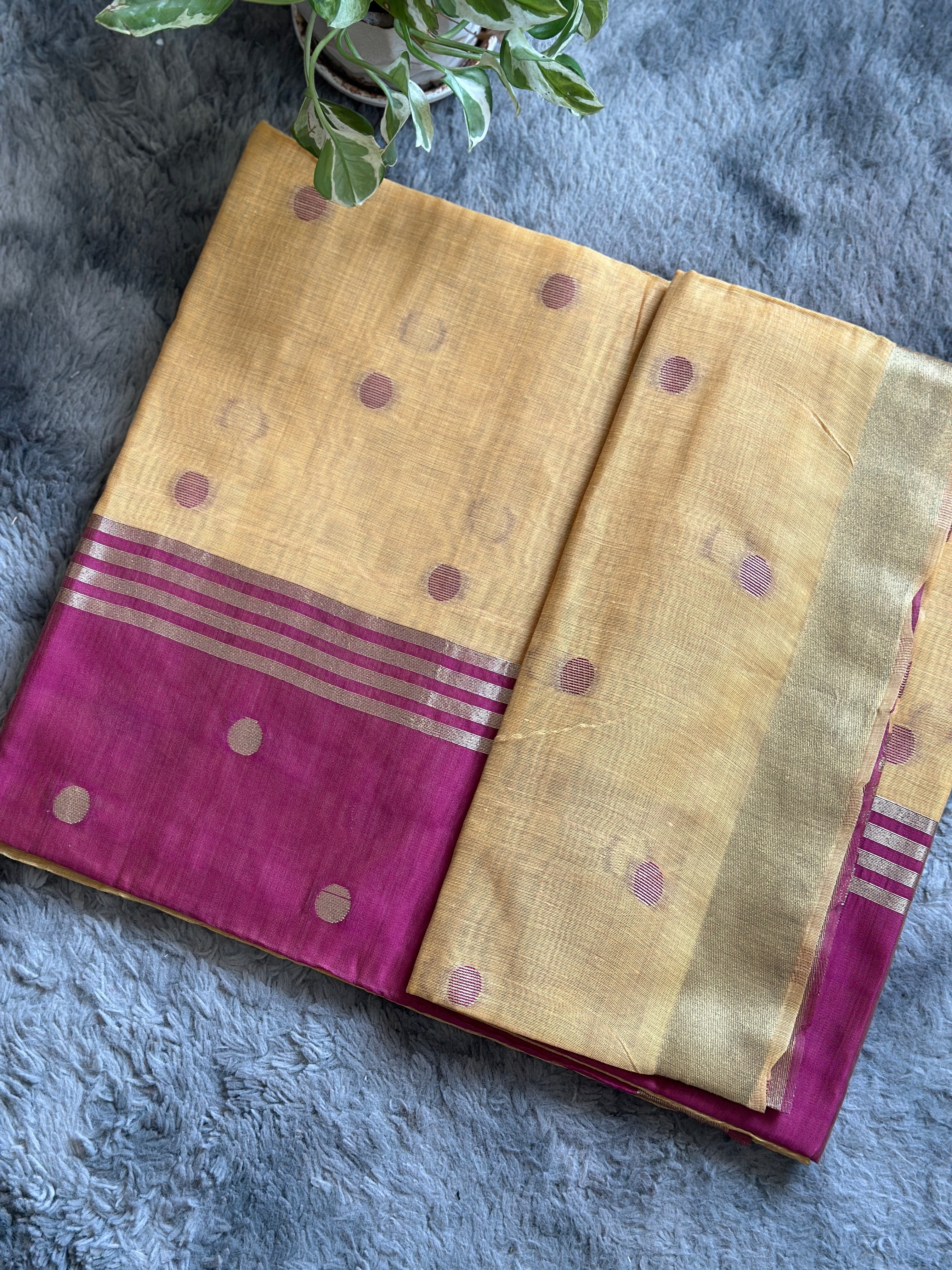 Maheswari Cotton Yellow Pink