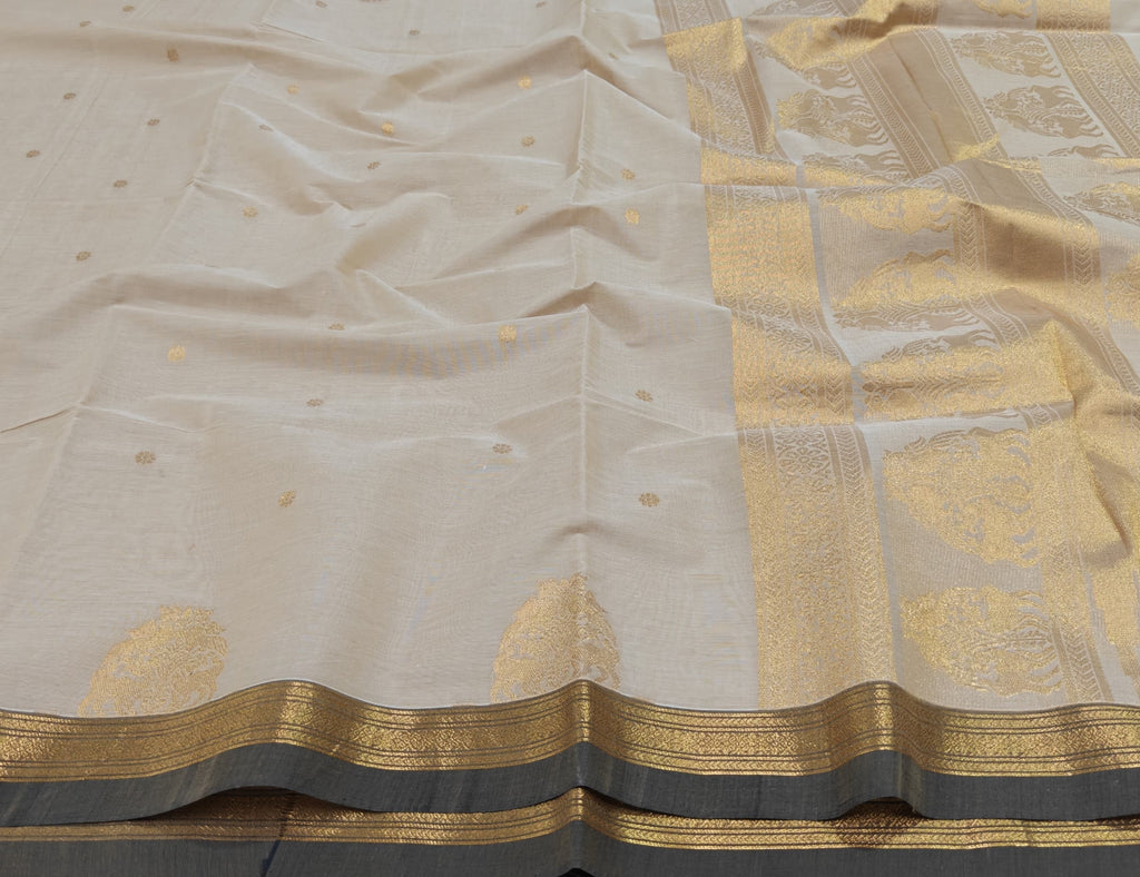 Premium Kanchi Cotton - Offwhite