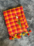 Mulcotton checks - yellow pink orange