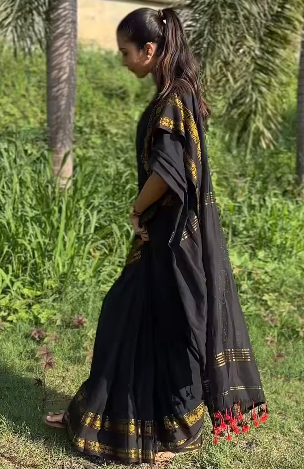 Kanchi Border Soft Cotton Black
