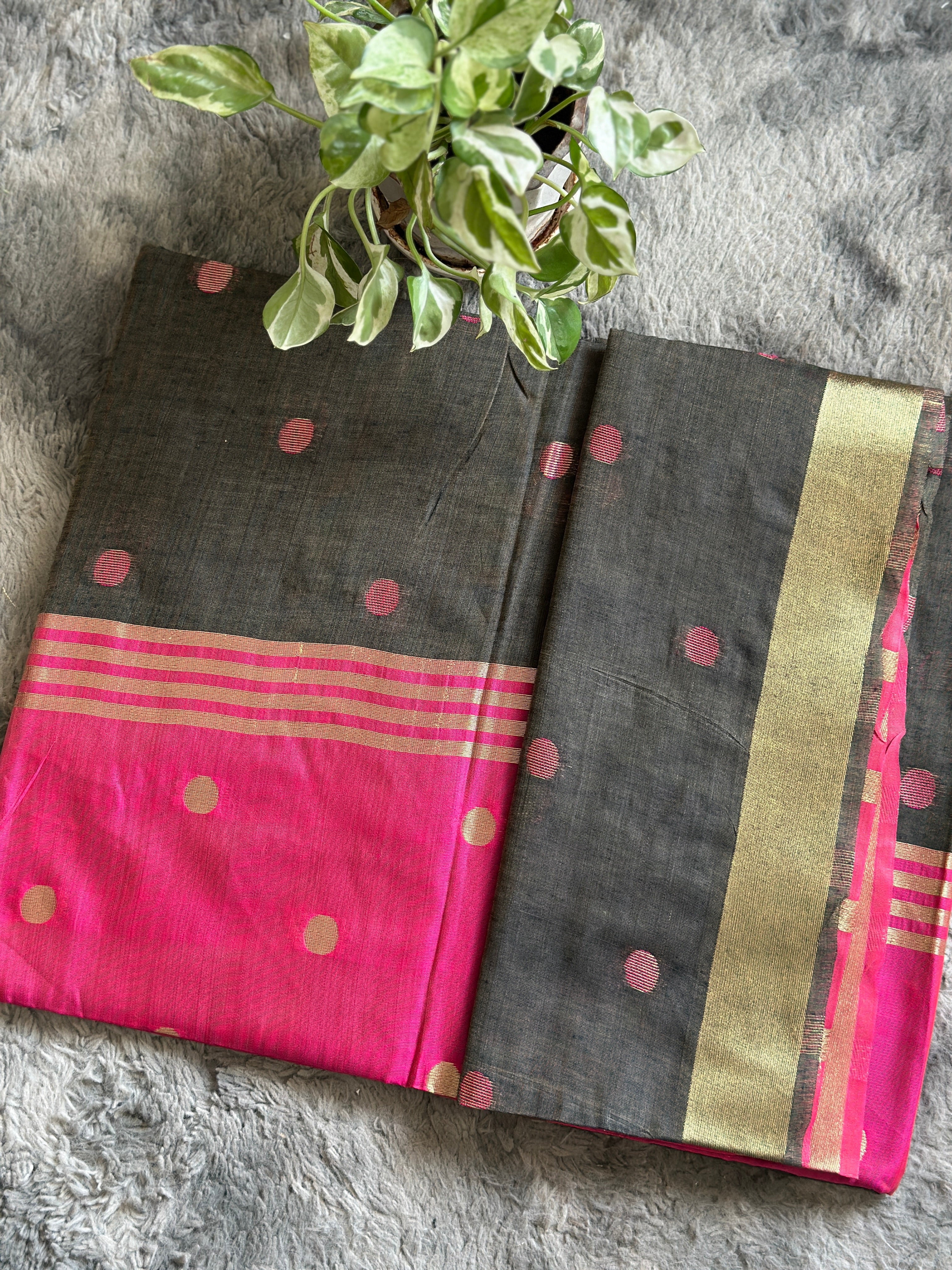 Maheswari Cotton Grey Pink