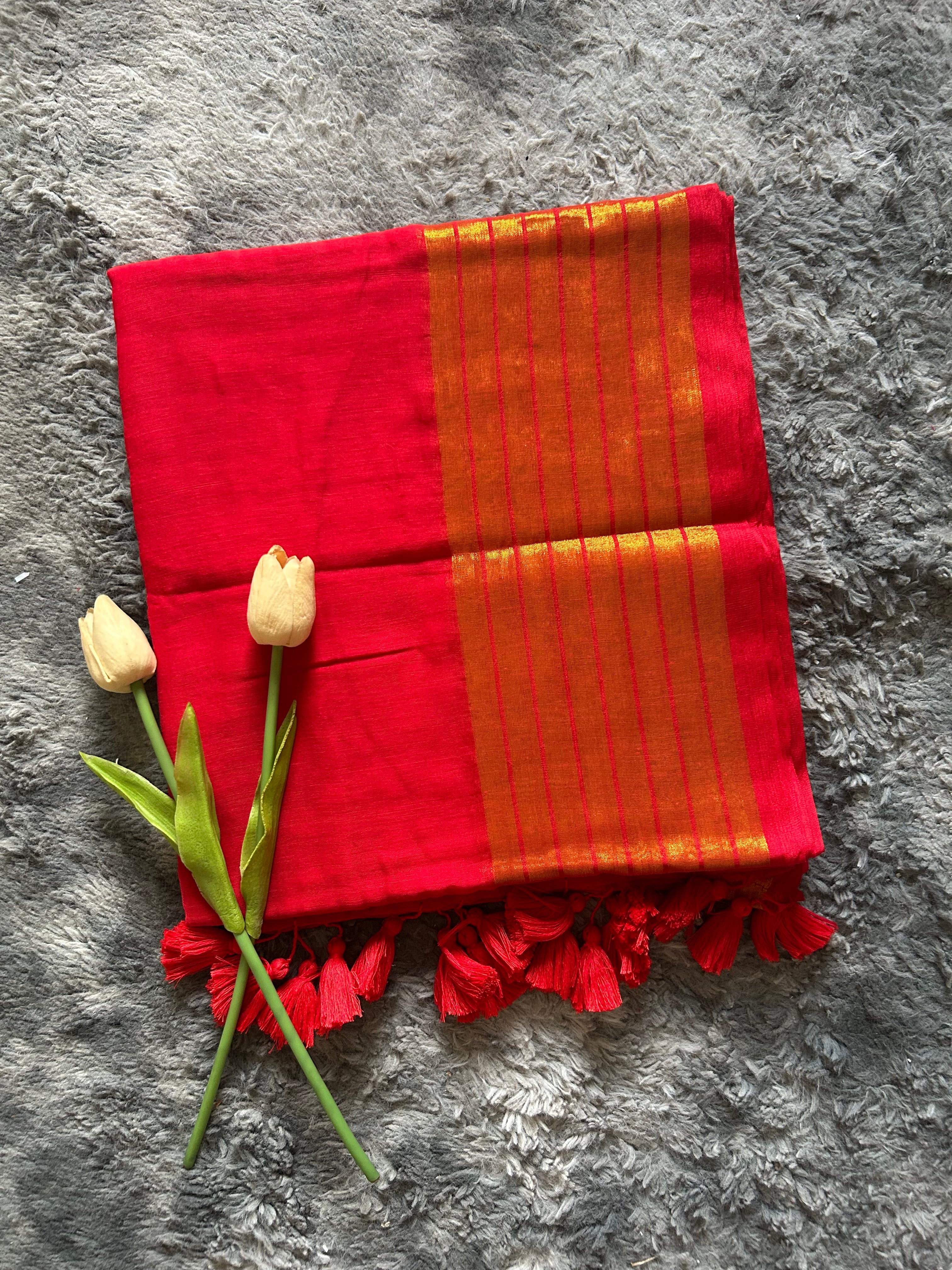 Red Kasavu Mulcotton