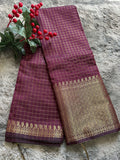 Semi silk Plum Check
