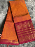Kanchi cotton Orange Maroon
