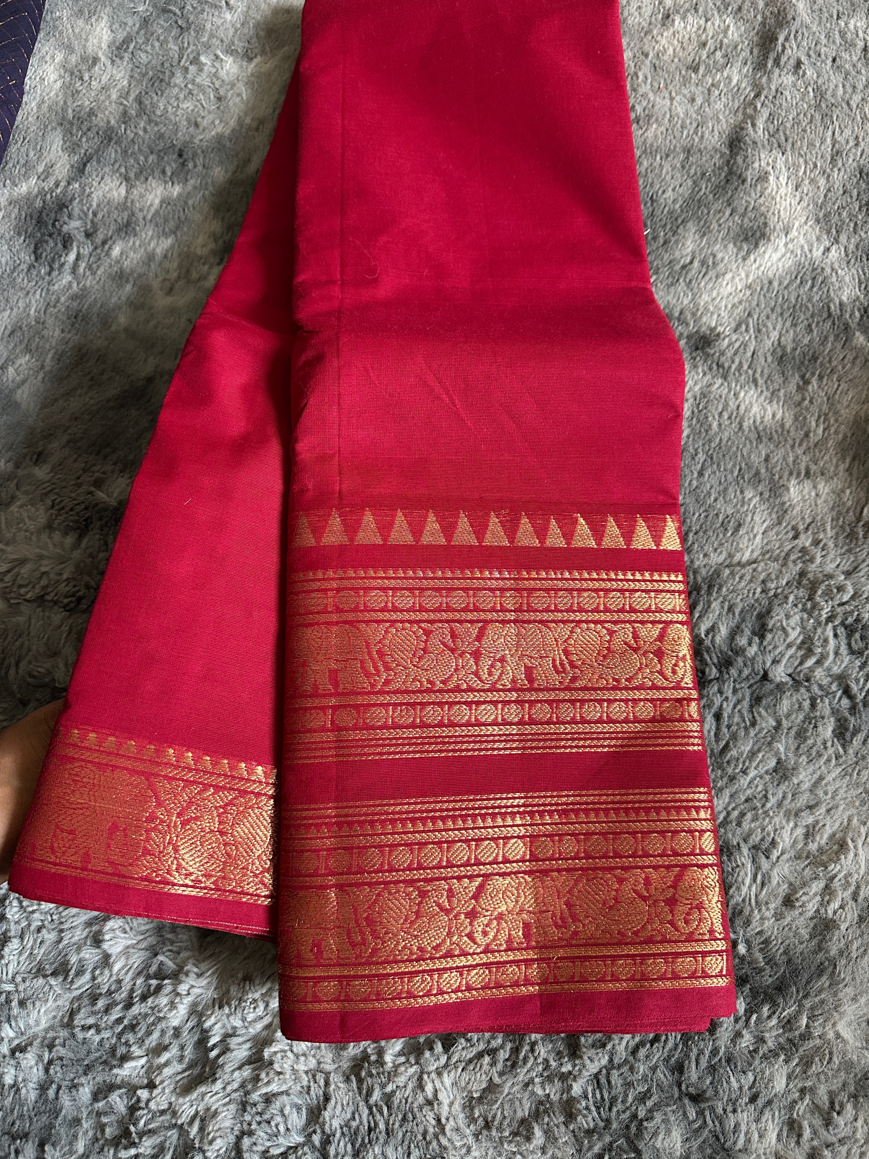 Kanchi Cotton Red Big border