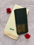 Sungudi White small check with Green BP