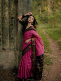 Sungudi Pink Black Kammal Velthari