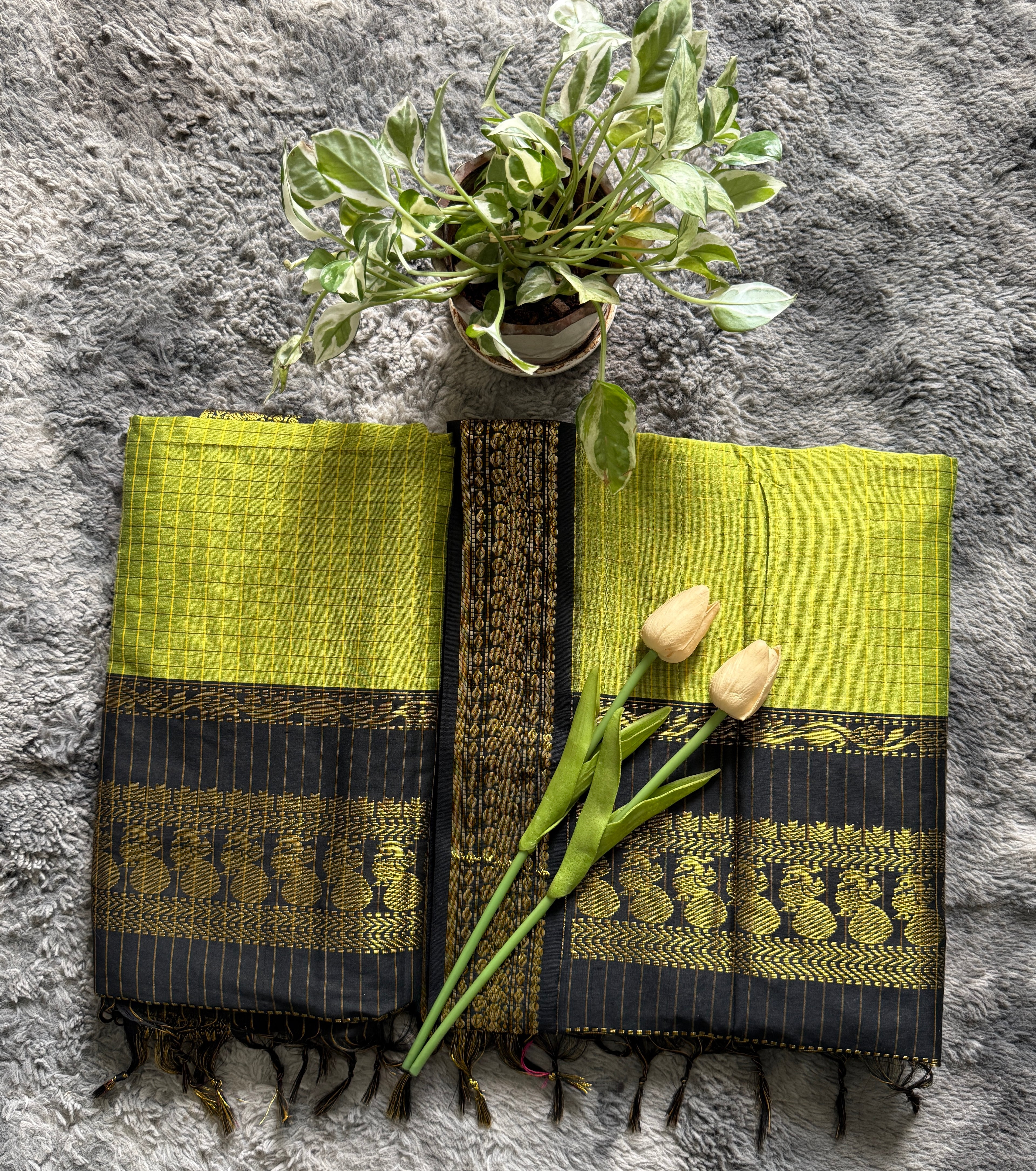 Kalyani Light Green Black