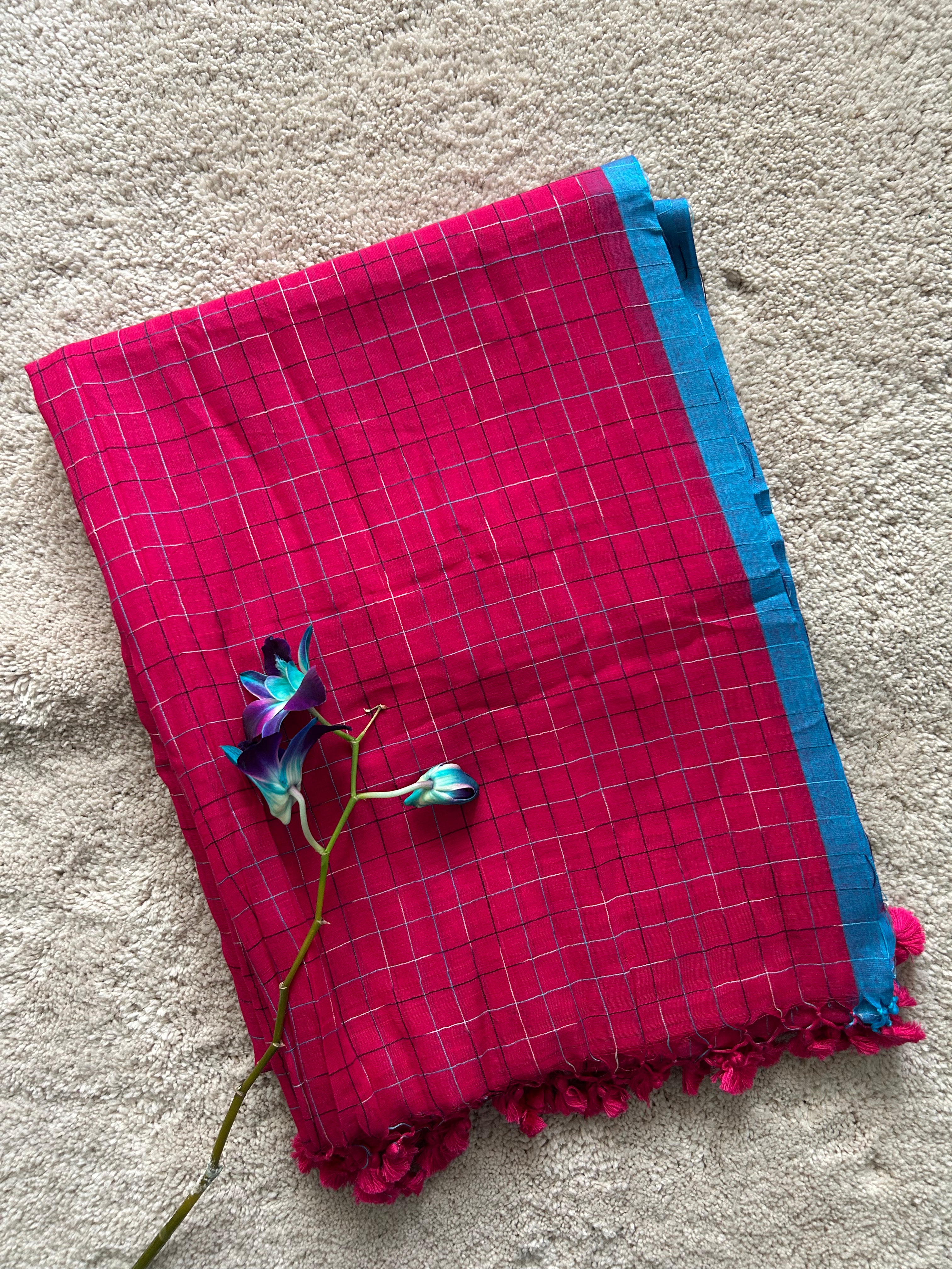 Rani Pink Blue Mulcotton LNS