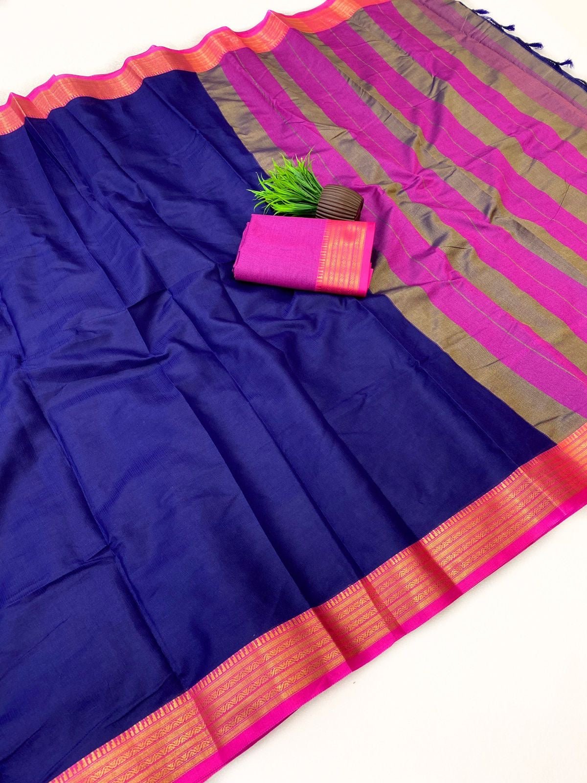 Kota Plain - Blue Rani Pink - ChaayamCo