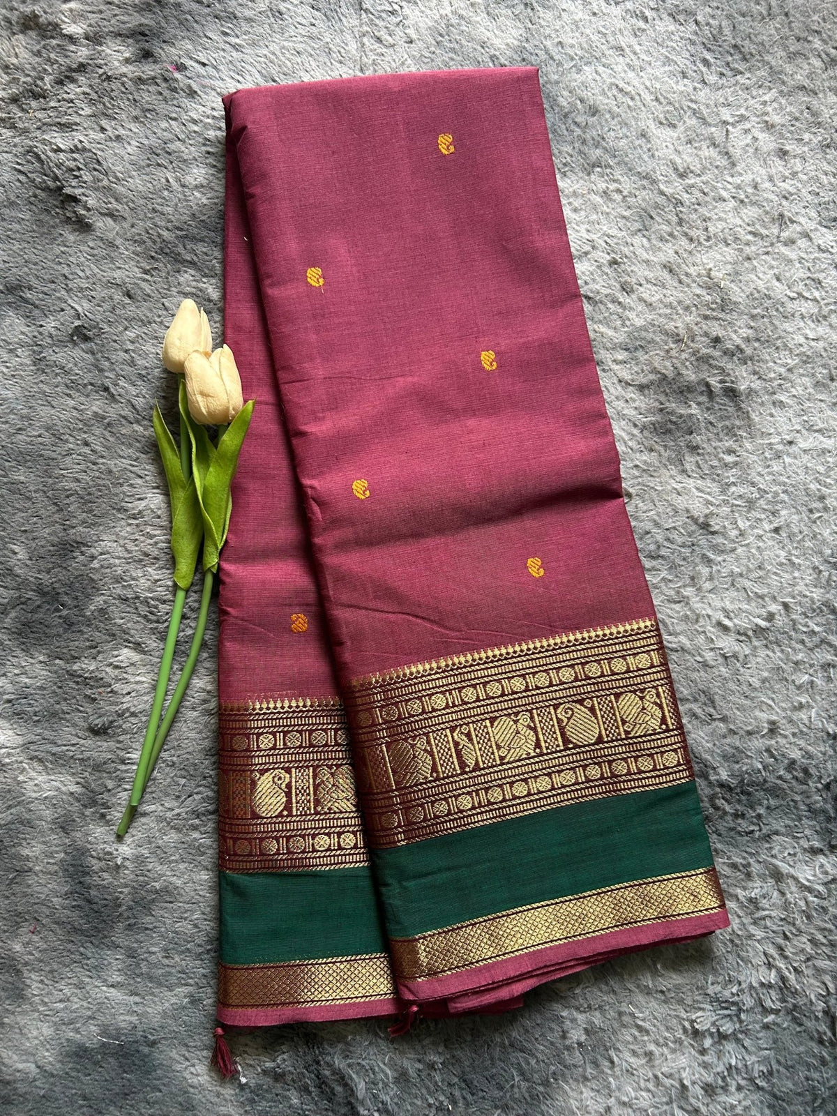 Mauve Green Buta - ChaayamCo
