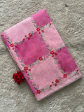 Pink Embroidery - Cotton Saree - ChaayamCo