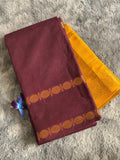 Plain Coffee with Mustard Blouse - ChaayamCo