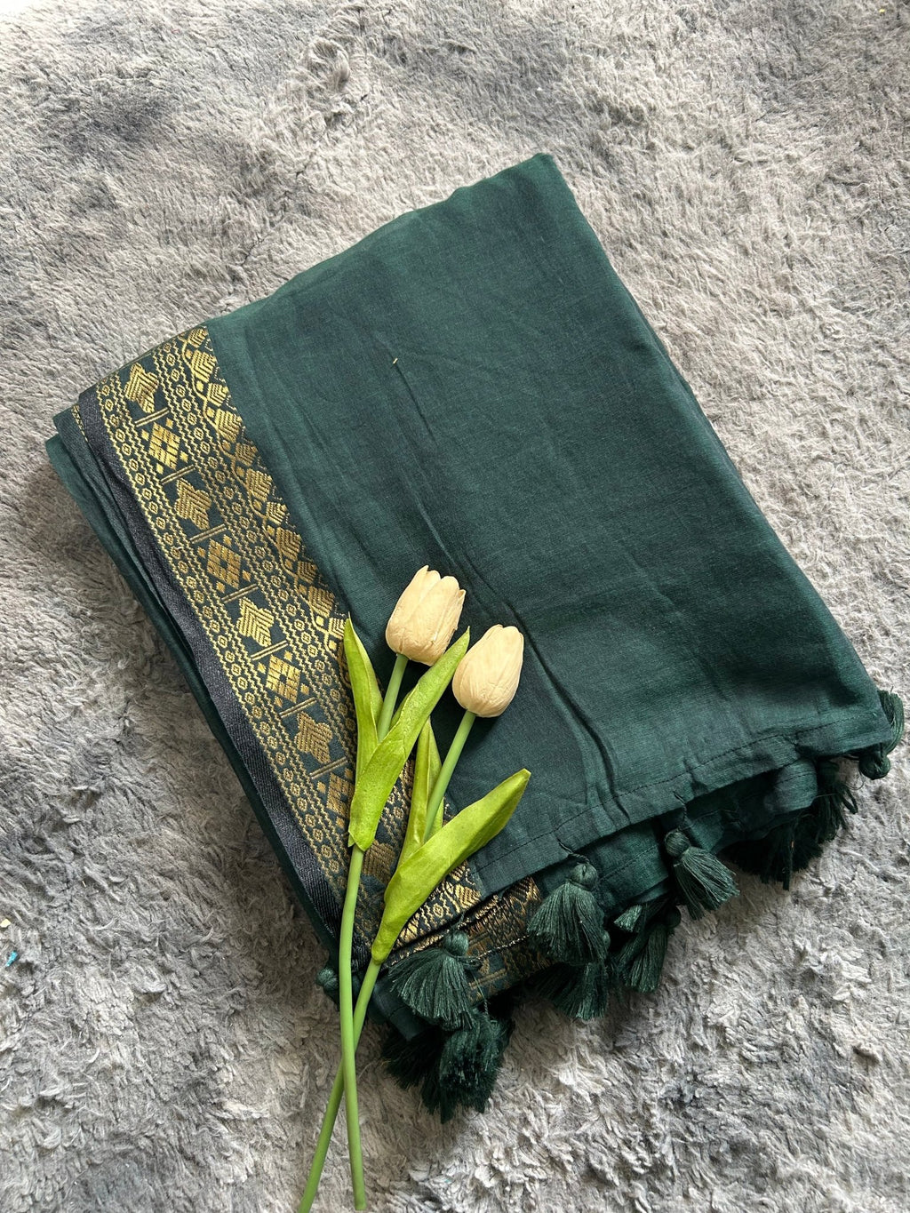 Plain Green Mulcotton - ChaayamCo
