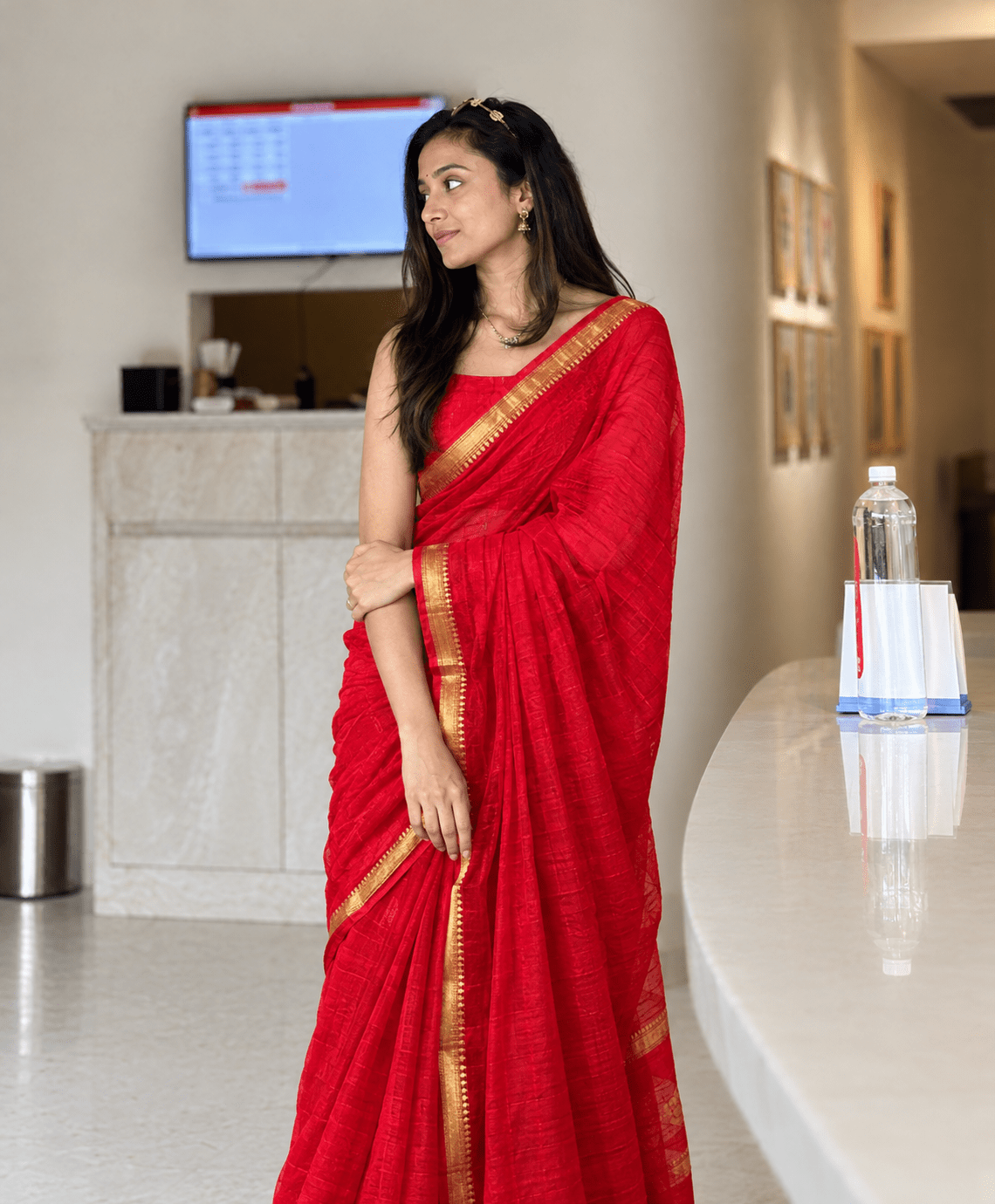 Premium Mul - Plain Red - ChaayamCo