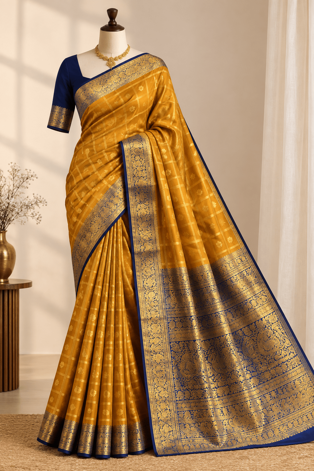 Semi Silk - Golden Blue - ChaayamCo