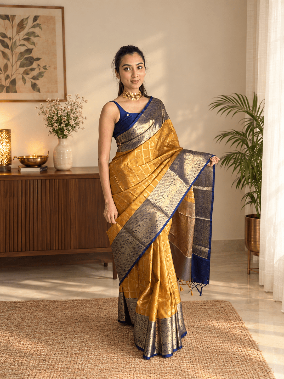 Semi Silk - Golden Blue - ChaayamCo