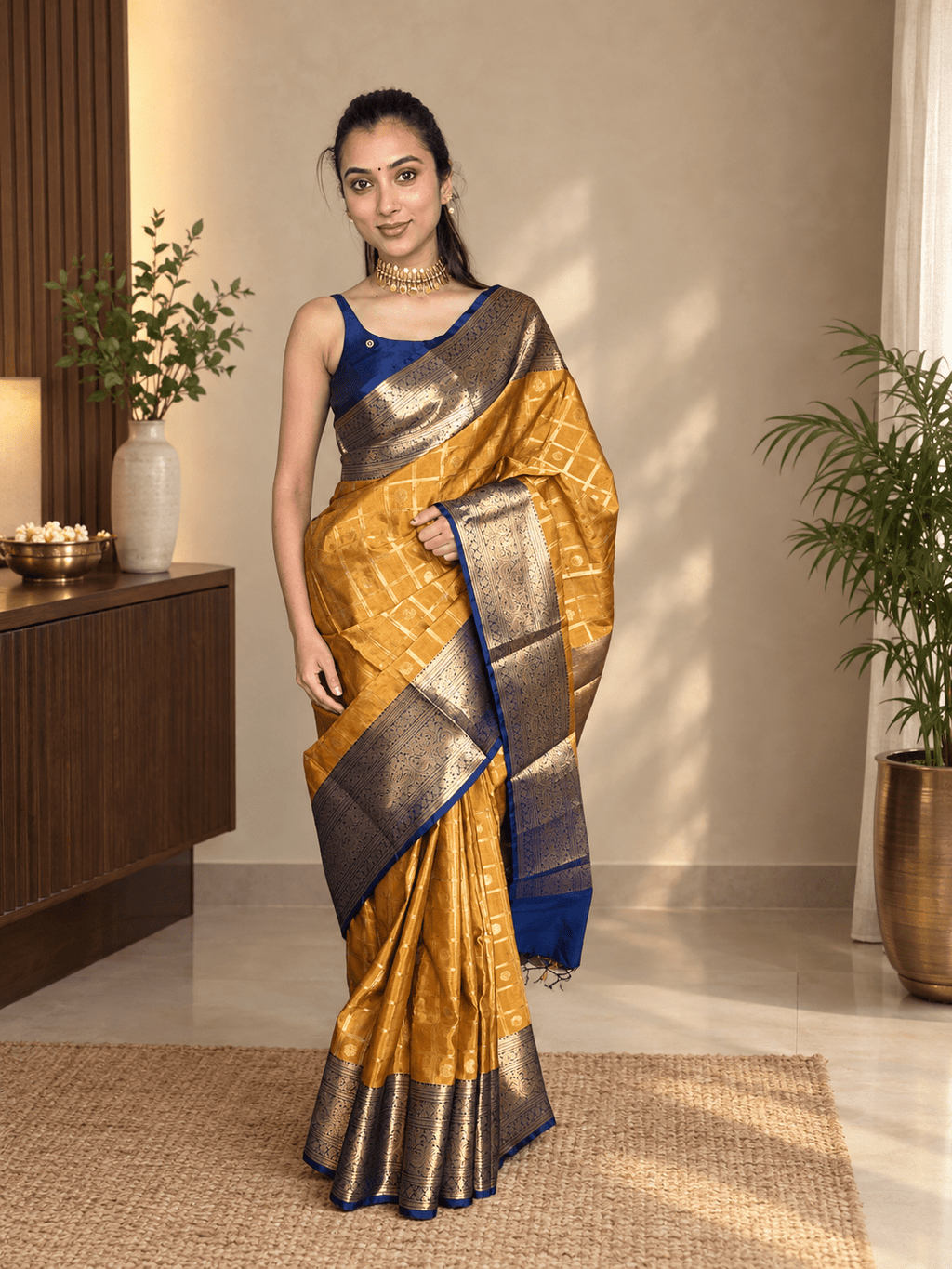 Semi Silk - Golden Blue - ChaayamCo