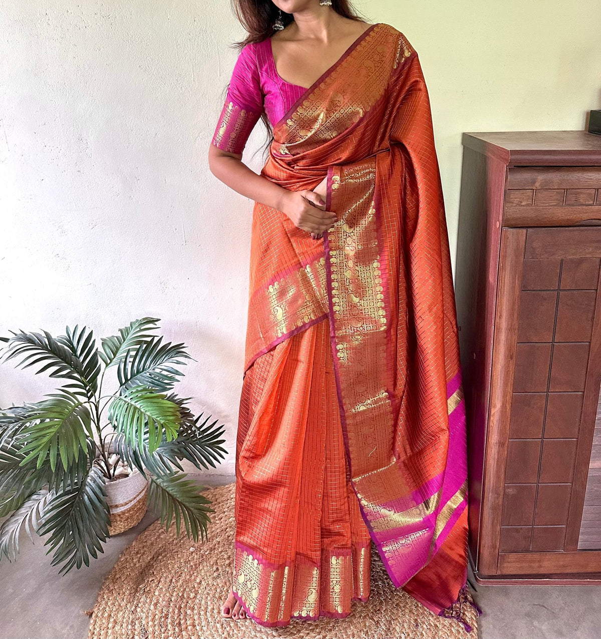 Semi Silk Orange Pink (Suni) - ChaayamCo