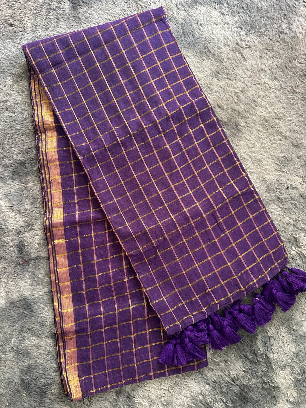Violet Gold Checks - ChaayamCo